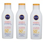 NIVEA Sun – Sun SPF50+ Sensitive Immediate Protect Lotion (3 x 200ml) NIVEA Sun – Sun SPF50+ Sensitive Immediate Protect Lotion (3 x 200ml)