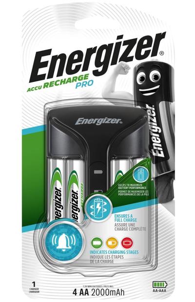 Energizer Pro Charger + 4x NiMH AA 2000mAh Batteries Energizer Pro Charger + 4x NiMH AA 2000mAh Batteries