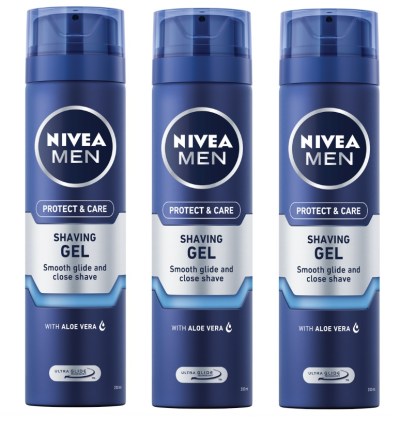 Nivea Men – Protect & Care Shaving Gel – Smooth Glide (3 x 200ml) Nivea Men – Protect & Care Shaving Gel – Smooth Glide (3 x 200ml)