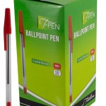 Treeline Ballpoint Pens Crystal Barrel Red T-Pen – Box of 50 Treeline Ballpoint Pens Crystal Barrel Red T-Pen – Box of 50