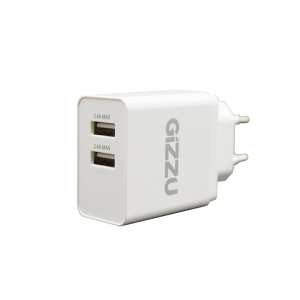 Gizzu Dual USB 3.4A Wall Charger – White Gizzu Dual USB 3.4A Wall Charger – White