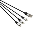 Gizzu 3in1 USB to Micro USB/Type-C/Lightning 1.2m Cable – Black Gizzu 3in1 USB to Micro USB/Type-C/Lightning 1.2m Cable – Black