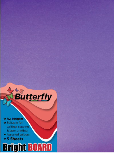 Butterfly A2 Bright Board – Pack Of 5 Purple Butterfly A2 Bright Board – Pack Of 5 Purple