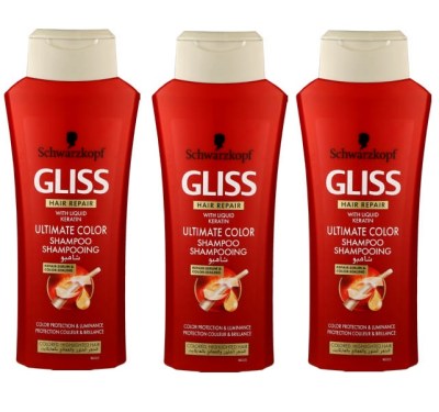 Schwarzkopf Gliss – Hair Repair Shampoo Ultimate Color – (3 x 400ml) Schwarzkopf Gliss – Hair Repair Shampoo Ultimate Color – (3 x 400ml)