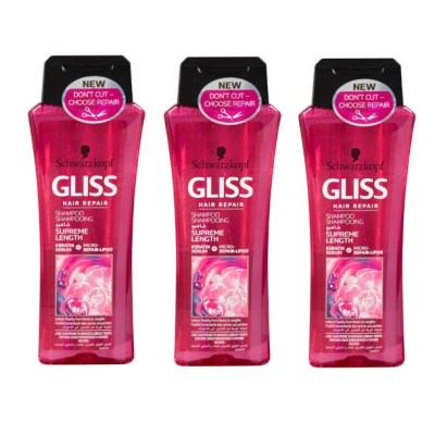 Schwarzkopf Gliss – Supreme Length Shampoo – (3 x 250ml) Schwarzkopf Gliss – Supreme Length Shampoo – (3 x 250ml)