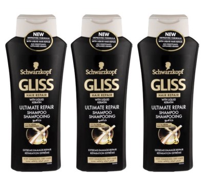 Schwarzkopf Gliss – Ultimate Repair Shampoo with Liquid Keratin – (3 x 400ml) Schwarzkopf Gliss – Ultimate Repair Shampoo with Liquid Keratin – (3 x 400ml)