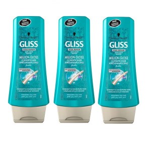 Schwarzkopf Gliss – Million Gloss Conditioner – (3 x 400ml) Schwarzkopf Gliss – Million Gloss Conditioner – (3 x 400ml)
