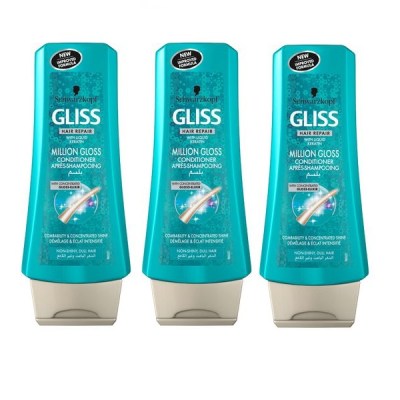 Schwarzkopf Gliss – Million Gloss Conditioner – (3 x 400ml) Schwarzkopf Gliss – Million Gloss Conditioner – (3 x 400ml)