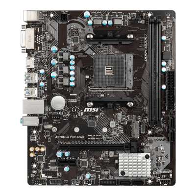 MSI A320M PRO-A MAX AMD AM4 Micro-ATX Gaming Motherboard – Black MSI A320M PRO-A MAX AMD AM4 Micro-ATX Gaming Motherboard – Black