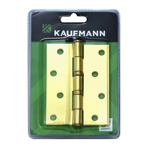 Kaufmann Butt Hinge Ball Bearing 100mm Brass Plated (Pair) Kaufmann Butt Hinge Ball Bearing 100mm Brass Plated (Pair)