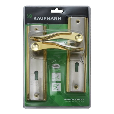 Kaufmann Lockset 3 Lever Sabs Marcello Satin Nickle And Gold Plated Kaufmann Lockset 3 Lever Sabs Marcello Satin Nickle And Gold Plated