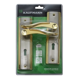 Kaufmann Lockset 3 Lever Sabs Marcello Satin Nickle And Gold Plated Kaufmann Lockset 3 Lever Sabs Marcello Satin Nickle And Gold Plated