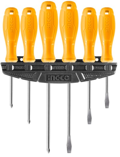 INGCO – Screwdriver Set (6 Piece) with Plastic Frame INGCO – Screwdriver Set (6 Piece) with Plastic Frame