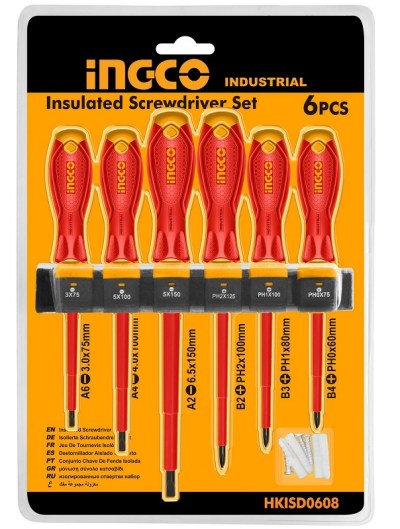INGCO – Insulated Screwdriver Set (6 Pieces) INGCO – Insulated Screwdriver Set (6 Pieces)