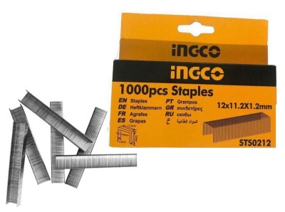 INGCO – Staples – 12mm (width: 1.12mm) -1000 Pieces INGCO – Staples – 12mm (width: 1.12mm) -1000 Pieces