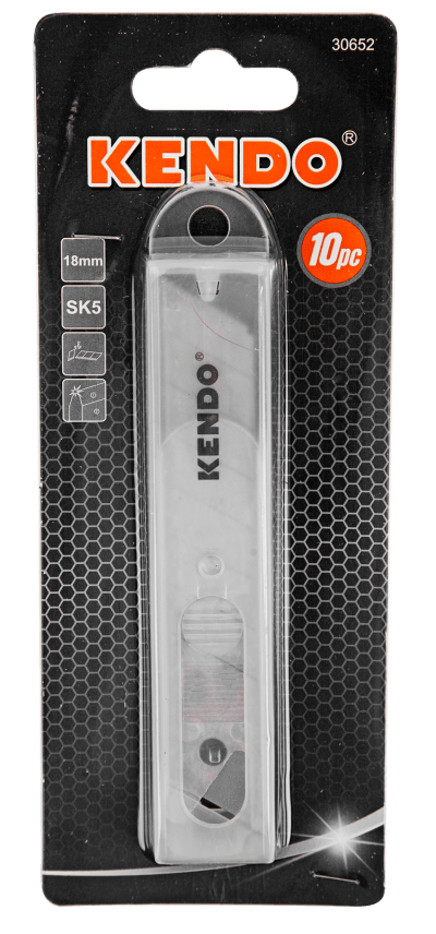 Kendo 10 Piece Sk5 Snap-Off
Knife Blade Set 18Mm Kendo 10 Piece Sk5 Snap-Off
Knife Blade Set 18Mm