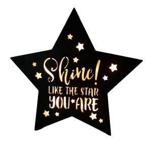 Star Nightlight – Light Up Wooden Star Shaped Light Box (27cm) Star Nightlight – Light Up Wooden Star Shaped Light Box (27cm)