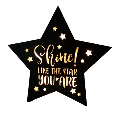 Star Nightlight – Light Up Wooden Star Shaped Light Box (27cm) Star Nightlight – Light Up Wooden Star Shaped Light Box (27cm)