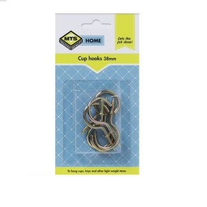 MTS Home Cup Hooks 38mm Brass 6 Pieces MTS Home Cup Hooks 38mm Brass 6 Pieces