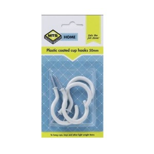 MTS Home Cup Hooks 50mm P/Coated 4 Pieces MTS Home Cup Hooks 50mm P/Coated 4 Pieces
