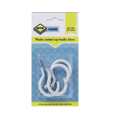 MTS Home Cup Hooks 50mm P/Coated 4 Pieces MTS Home Cup Hooks 50mm P/Coated 4 Pieces