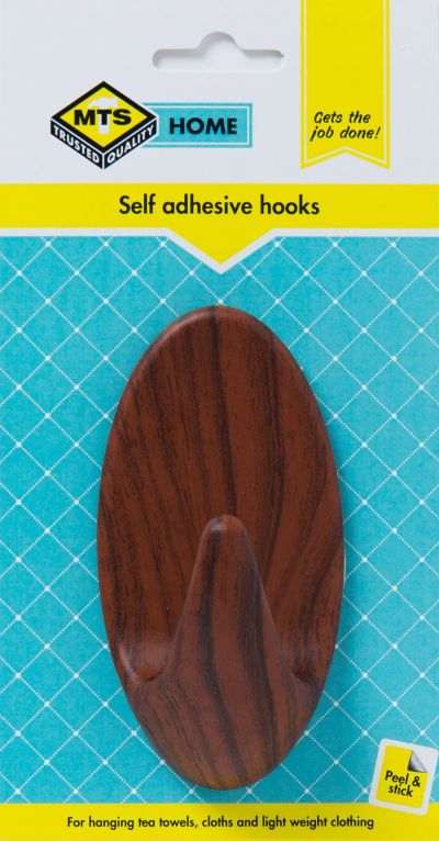 MTS Home Giant Oval Hook Wood Grain 1 Piece MTS Home Giant Oval Hook Wood Grain 1 Piece