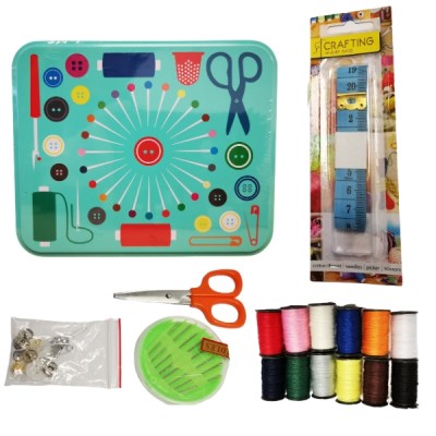 Crafting and Sewing Kit – Tin box with Haberdashery Starter Kit Crafting and Sewing Kit – Tin box with Haberdashery Starter Kit