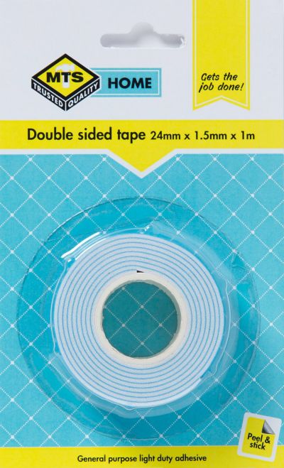 MTS Home Double Sided Tape 24mmx1.5mmx1m MTS Home Double Sided Tape 24mmx1.5mmx1m