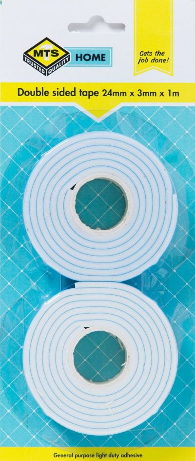 MTS Home Double Sided Tape 24mmx3mmx1m 2 Piece MTS Home Double Sided Tape 24mmx3mmx1m 2 Piece