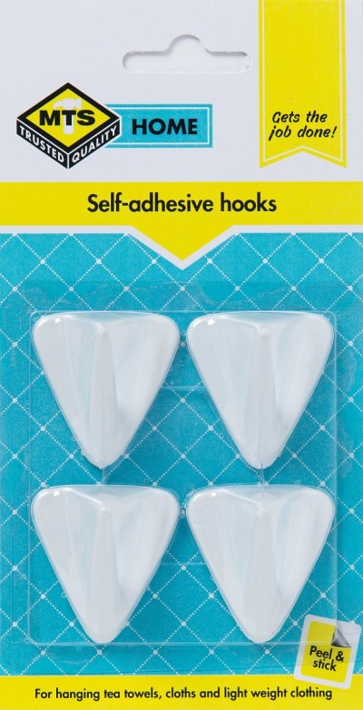 MTS Home Plastic Single Adhesive Hook – 4 Piece MTS Home Plastic Single Adhesive Hook – 4 Piece