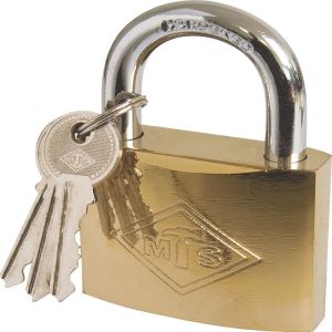 MTS Padlock Brass/Pl 63mm D/Blist Wz363 MTS Padlock Brass/Pl 63mm D/Blist Wz363