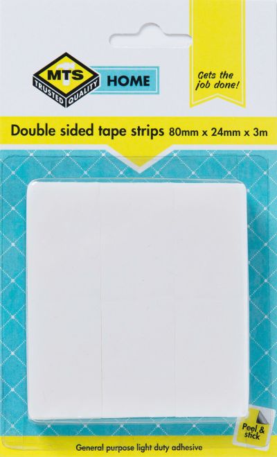 MTS Home Double Sided Tape Strip 80X24X3mm 6 Piece MTS Home Double Sided Tape Strip 80X24X3mm 6 Piece