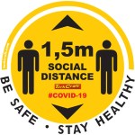 Covid 19 – 300mm Round Social Distancing Graphic – Tork Craft Yellow Covid 19 – 300mm Round Social Distancing Graphic – Tork Craft Yellow