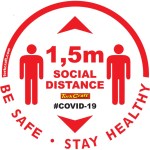 Covid 19 – 300mm Round Social Distancing Graphic – Tork Craft White Covid 19 – 300mm Round Social Distancing Graphic – Tork Craft White