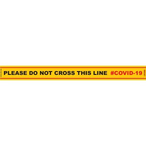 Covid 19 – 800mm X 80mm Social Distancing Strips – Tork Craft Yellow No Cross Covid 19 – 800mm X 80mm Social Distancing Strips – Tork Craft Yellow No Cross