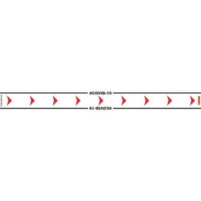 Covid 19 – 800mm X 80mm Social Distancing Strips – Tork Craft White Arrow Right Covid 19 – 800mm X 80mm Social Distancing Strips – Tork Craft White Arrow Right
