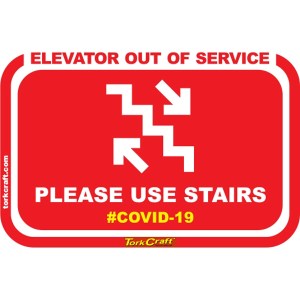 Covid 19 – 470mm X 310mm Social Distancing Wall Graphics – Tork Craft Red Use Stairs Covid 19 – 470mm X 310mm Social Distancing Wall Graphics – Tork Craft Red Use Stairs