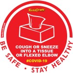 Covid 19 – 170mm Round Awareness Graphic – Tork Craft Red How To Cough Covid 19 – 170mm Round Awareness Graphic – Tork Craft Red How To Cough