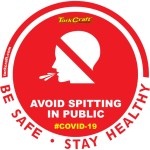 Covid 19 – 170mm Round Awareness Graphic – Tork Craft Red No Spitting Covid 19 – 170mm Round Awareness Graphic – Tork Craft Red No Spitting