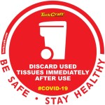 Covid 19 – 170mm Round Awareness Graphic – Tork Craft Red Discard Covid 19 – 170mm Round Awareness Graphic – Tork Craft Red Discard