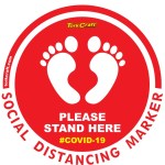 Covid 19 – 400mm Round Social Distancing Graphic – Tork Craft Red Feet Here Please Covid 19 – 400mm Round Social Distancing Graphic – Tork Craft Red Feet Here Please