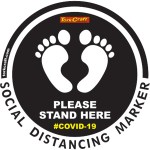 Covid 19 – 300mm Round Social Distancing Graphic – Tork Craft Black Feet Here Covid 19 – 300mm Round Social Distancing Graphic – Tork Craft Black Feet Here
