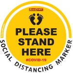 Covid 19 – 400mm Round Social Distancing Graphic – Tork Craft Yellow Small Feet Here Please Covid 19 – 400mm Round Social Distancing Graphic – Tork Craft Yellow Small Feet Here Please