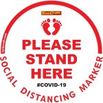 Covid 19 – 300mm Round Social Distancing Graphic – Tork Craft White Small Feet Here Covid 19 – 300mm Round Social Distancing Graphic – Tork Craft White Small Feet Here