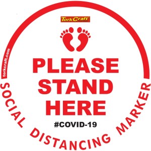 Covid 19 – 300mm Round Social Distancing Graphic – Tork Craft White Small Feet Here Covid 19 – 300mm Round Social Distancing Graphic – Tork Craft White Small Feet Here