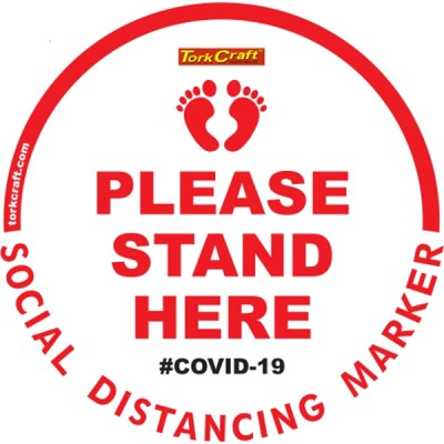 Covid 19 – 300mm Round Social Distancing Graphic – Tork Craft White Small Feet Here Covid 19 – 300mm Round Social Distancing Graphic – Tork Craft White Small Feet Here