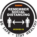 Covid 19 – 400mm Round Social Distancing Graphic – Tork Craft Remeber Black Please Covid 19 – 400mm Round Social Distancing Graphic – Tork Craft Remeber Black Please