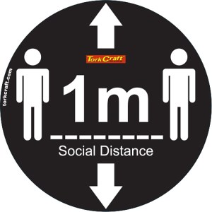 Covid 19 – 300mm Round Social Distancing Graphic – Tork Craft Double Arrow Social Black Covid 19 – 300mm Round Social Distancing Graphic – Tork Craft Double Arrow Social Black