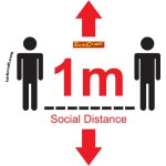 Covid 19 – 300mm Round Social Distancing Graphic – Tork Craft Double Arrow Social White Covid 19 – 300mm Round Social Distancing Graphic – Tork Craft Double Arrow Social White