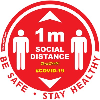 Covid 19 – 300mm Round Social Distancing Graphic – Tork Craft Double Arrow Filled Social Red Covid 19 – 300mm Round Social Distancing Graphic – Tork Craft Double Arrow Filled Social Red